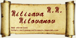 Milisava Milovanov vizit kartica
